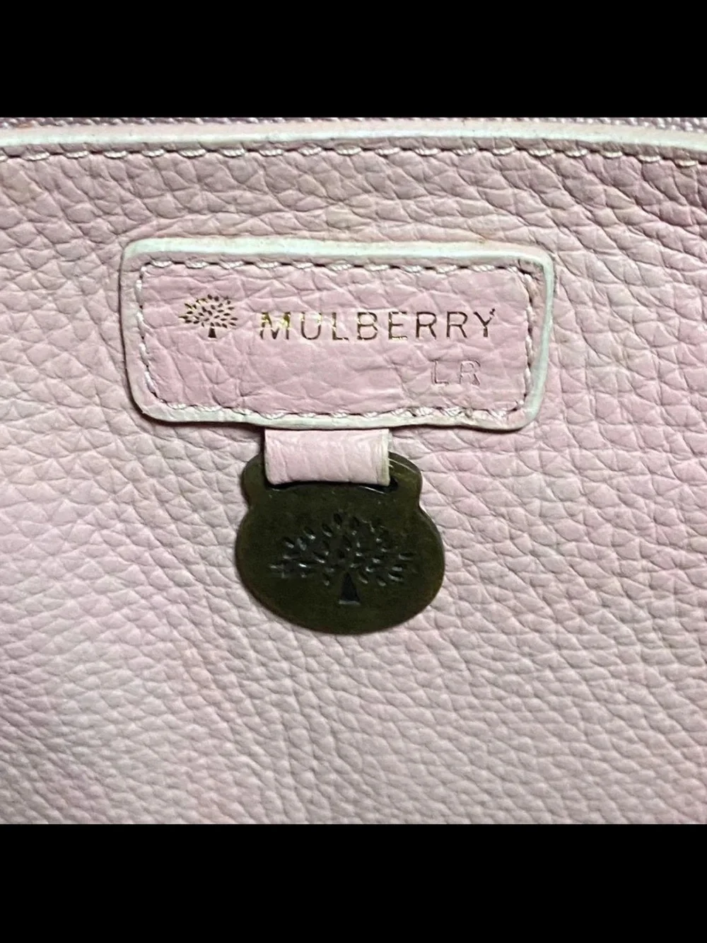 Mulberry Pink Leather Shoulder Bag with Front Buckle Pockets